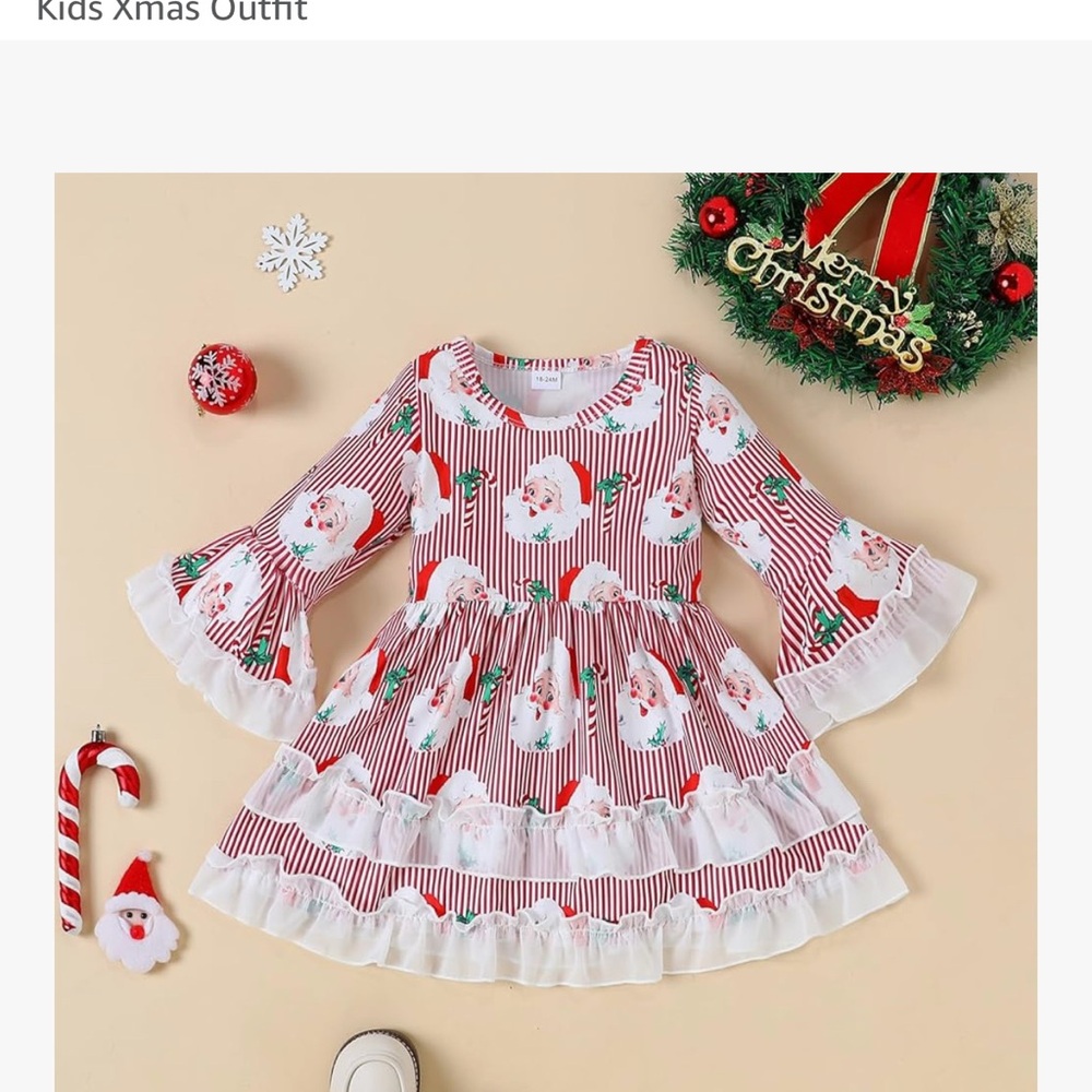 Festive Red and White Christmas Dress